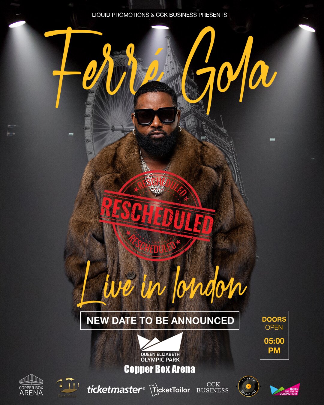 Ferré Gola Live in London – RESCHEDULED, new date to be announced, Copper Box Arena